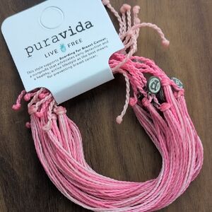 Pura Vida Pink Breast Cancer Bracelet Set of 10